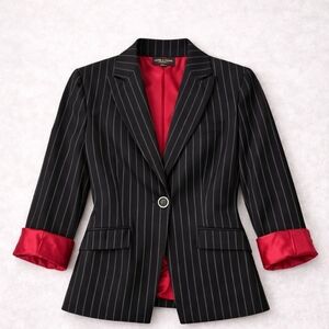 Larry Levine Black Pinstripe Blazer
